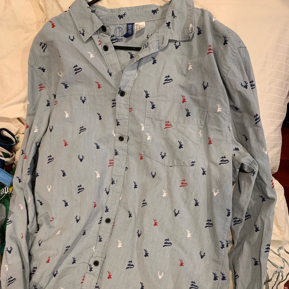 DIVIDED “Oh Deer” men’s long sleeve polo